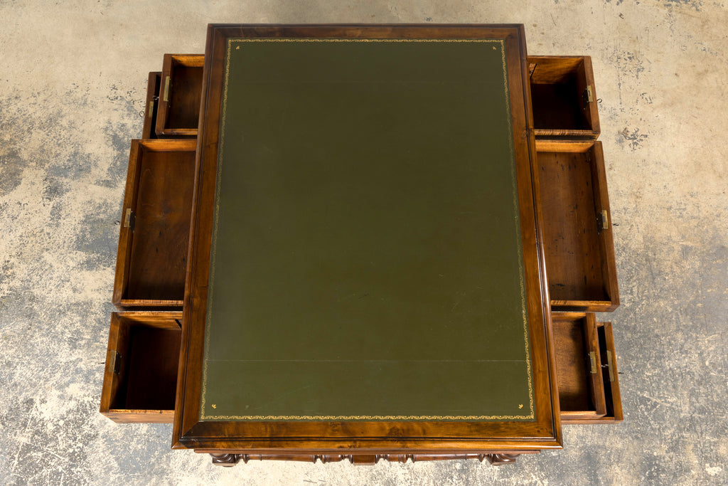 Late 19th Century French Louis XIII Style Walnut Partners Desk