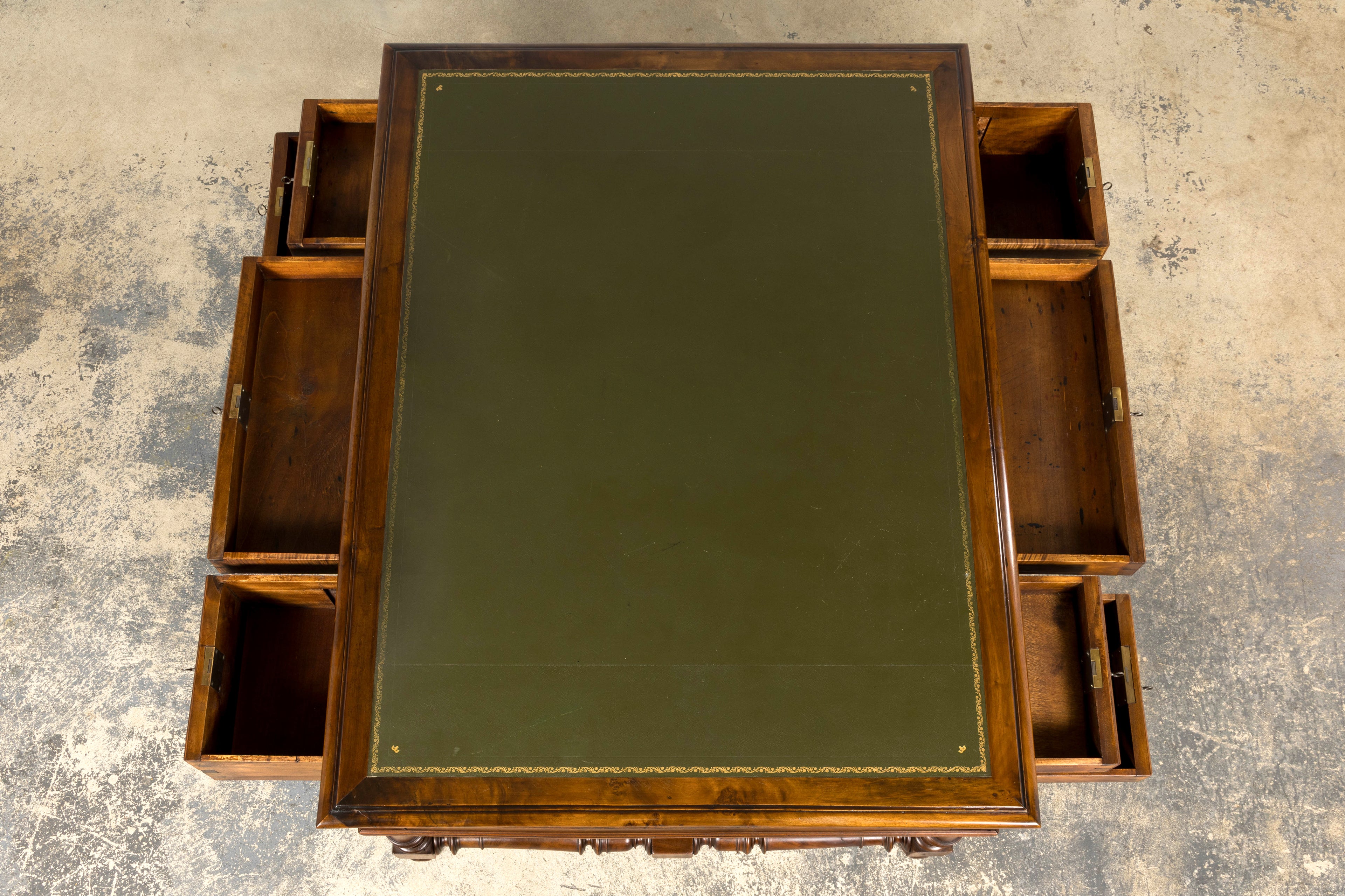 Late 19th Century French Louis XIII Style Walnut Partners Desk