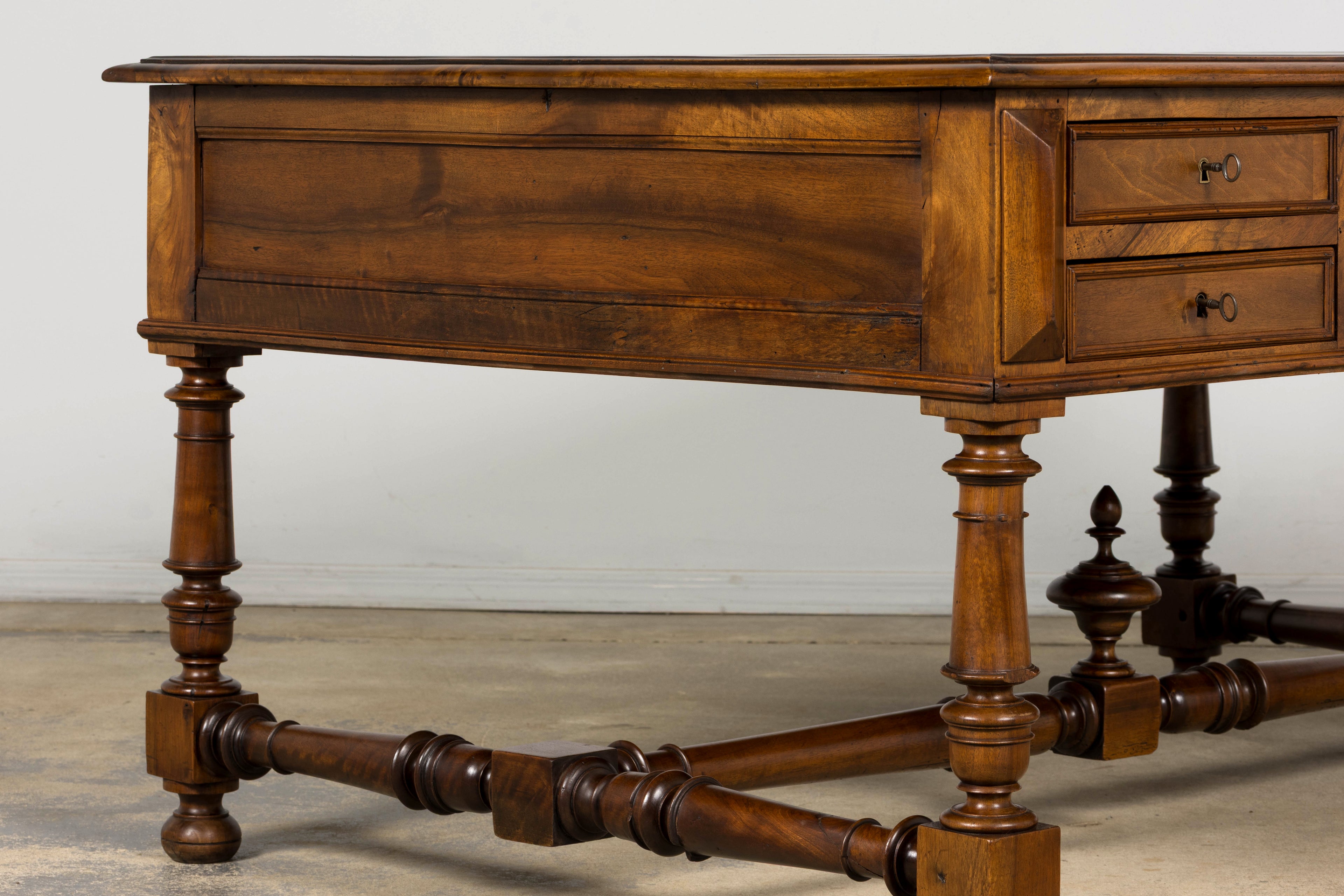 Late 19th Century French Louis XIII Style Walnut Partners Desk