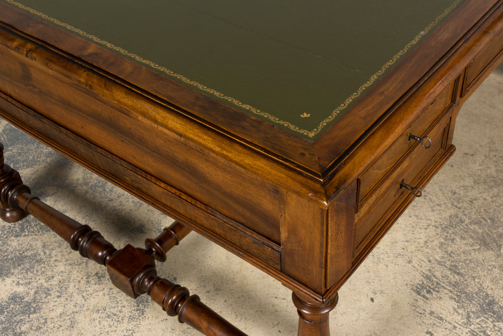 Late 19th Century French Louis XIII Style Walnut Partners Desk