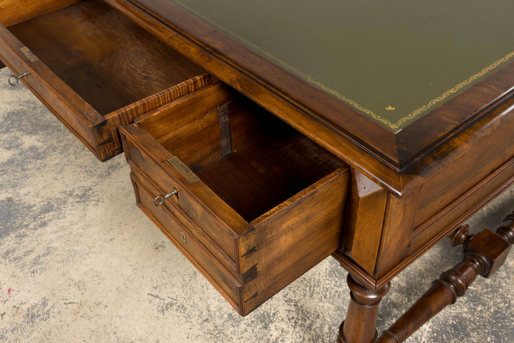 Late 19th Century French Louis XIII Style Walnut Partners Desk