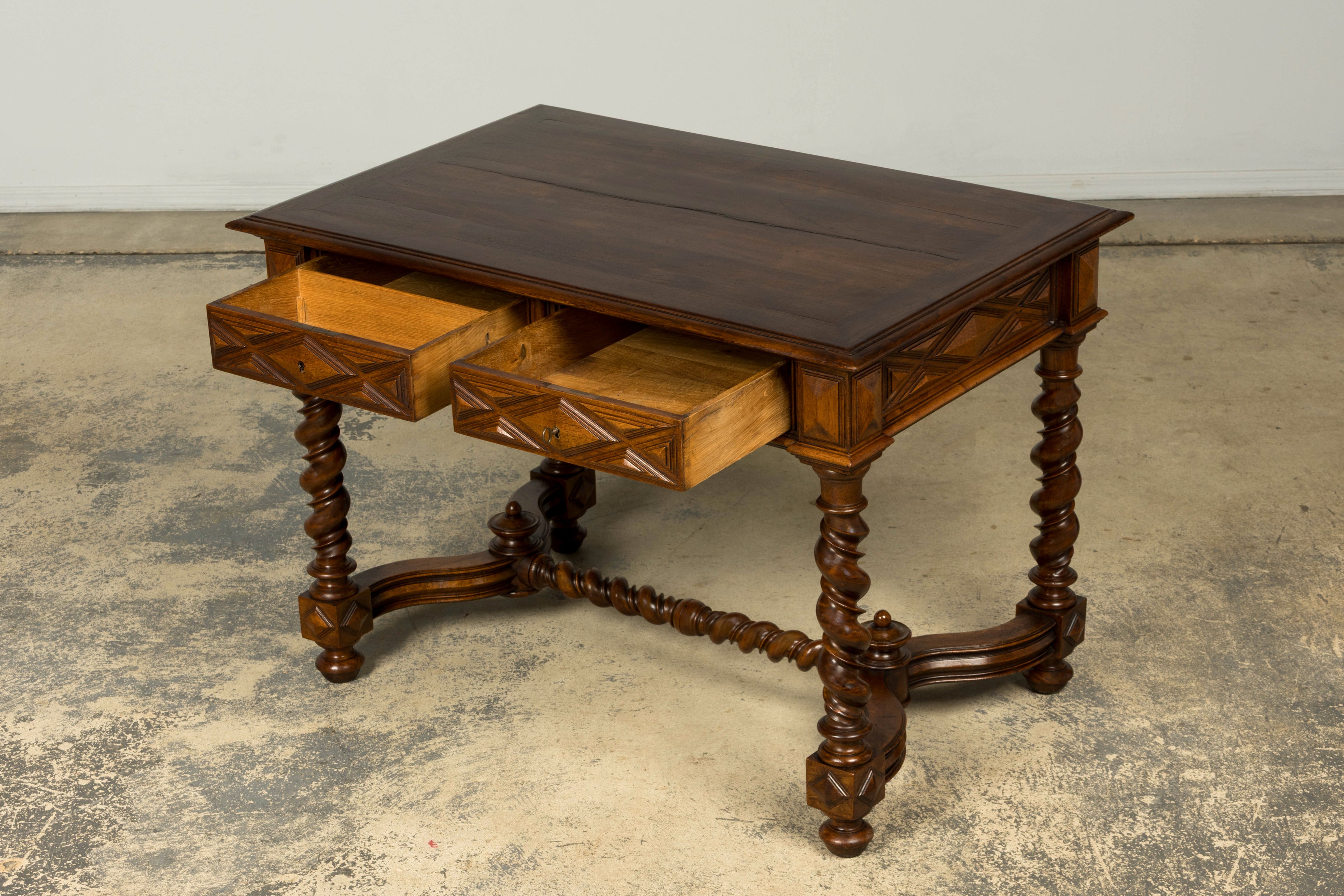 Late 19th Century French Louis XIII Style Walnut Writing Table