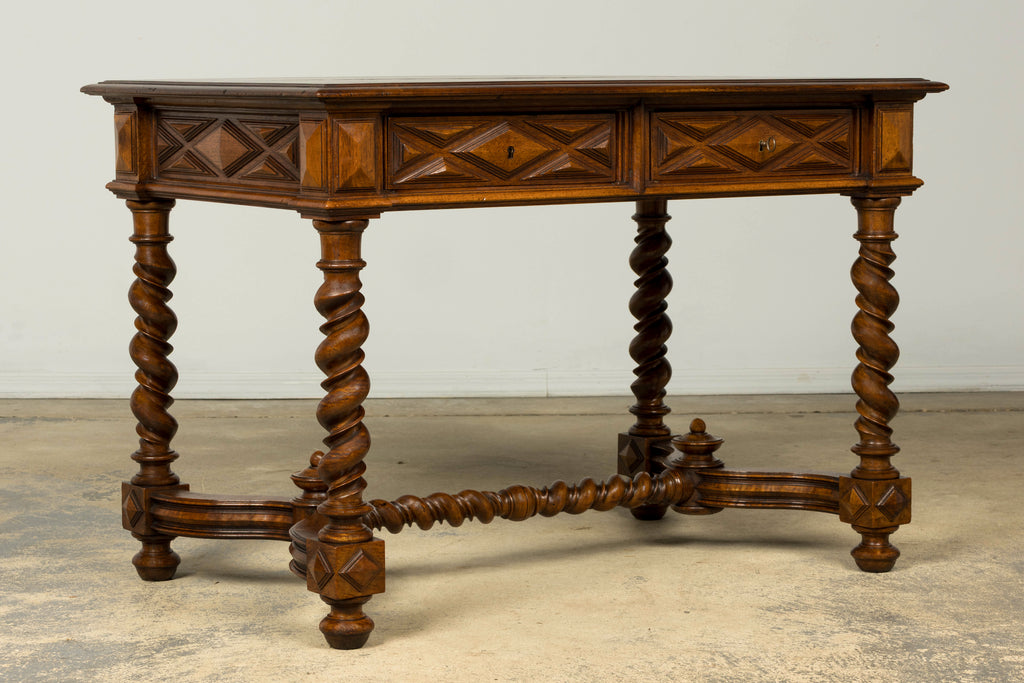Late 19th Century French Louis XIII Style Walnut Writing Table