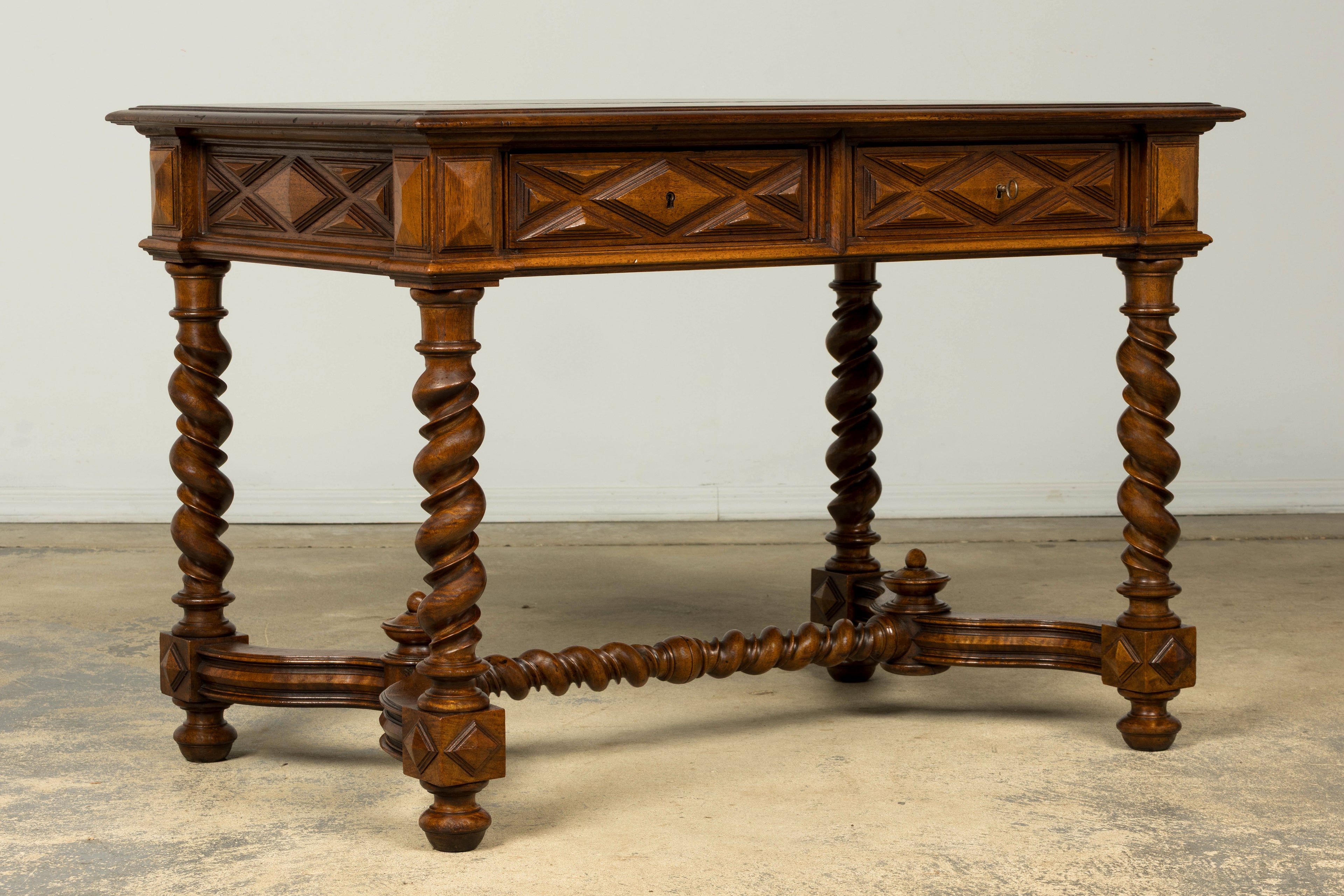 Late 19th Century French Louis XIII Style Walnut Writing Table