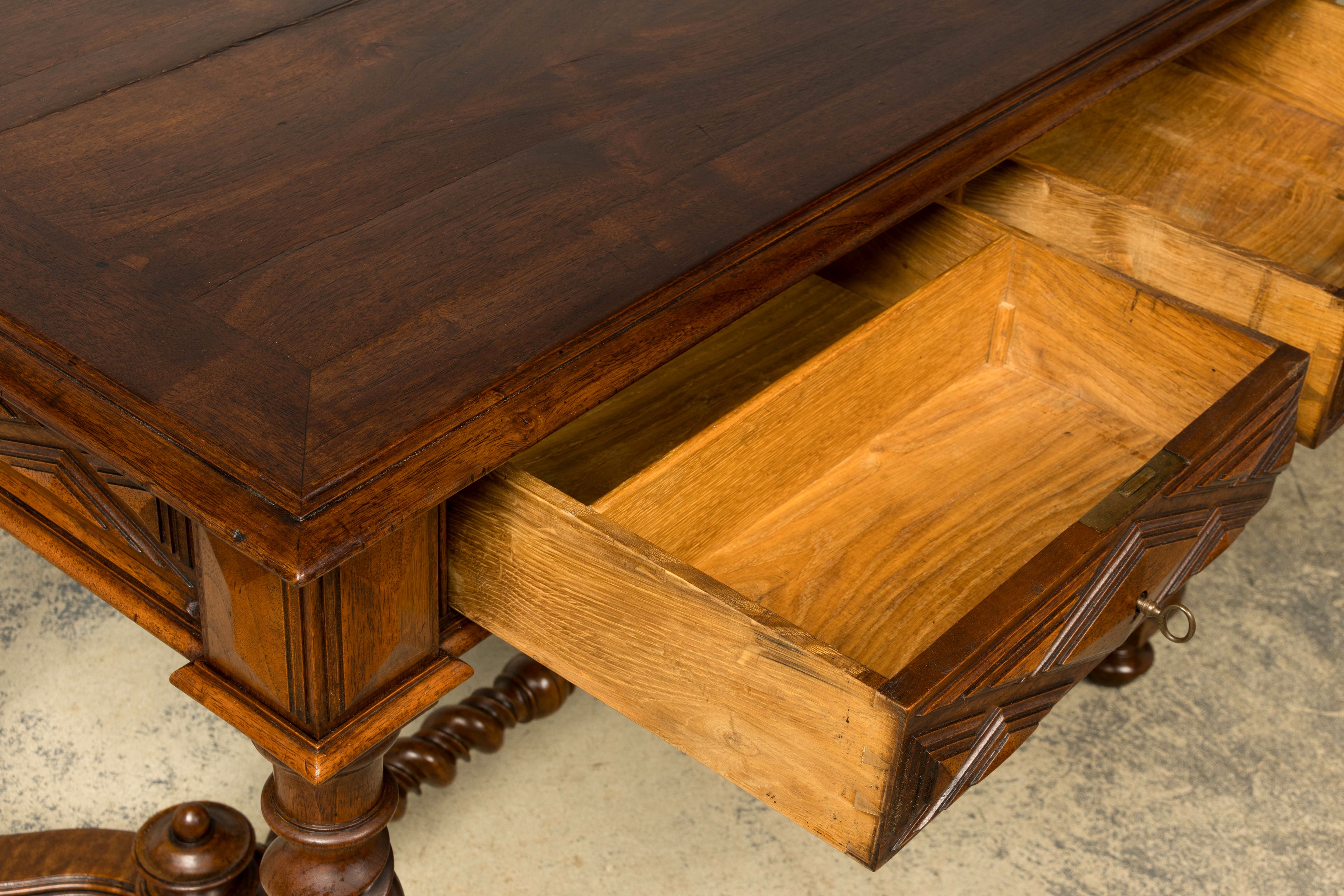 Late 19th Century French Louis XIII Style Walnut Writing Table