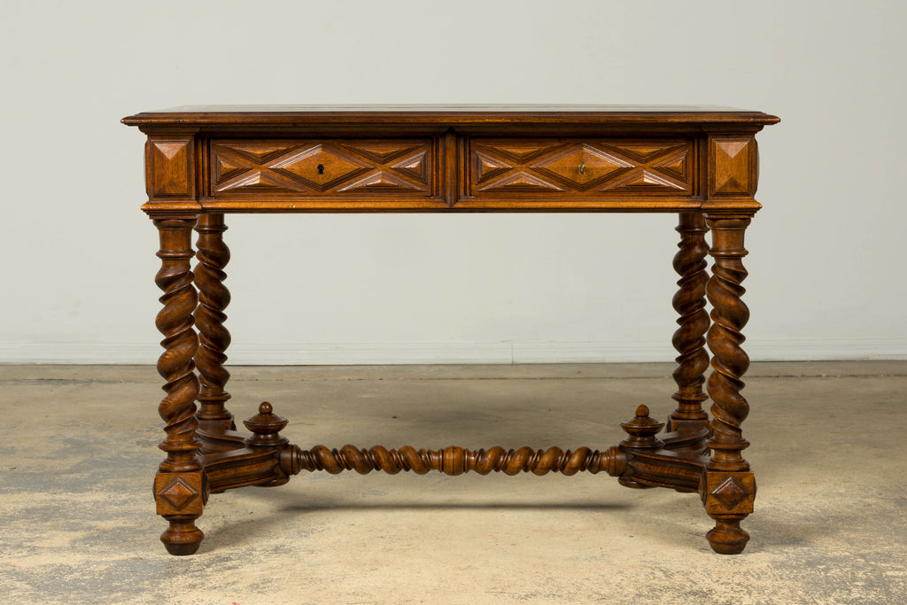 Late 19th Century French Louis XIII Style Walnut Writing Table