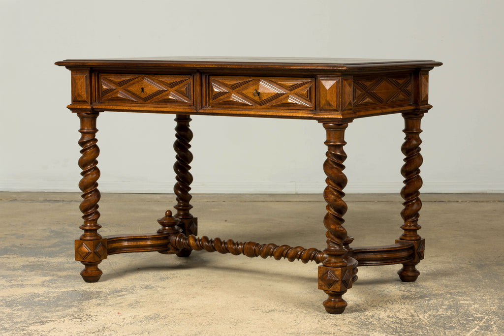 Late 19th Century French Louis XIII Style Walnut Writing Table