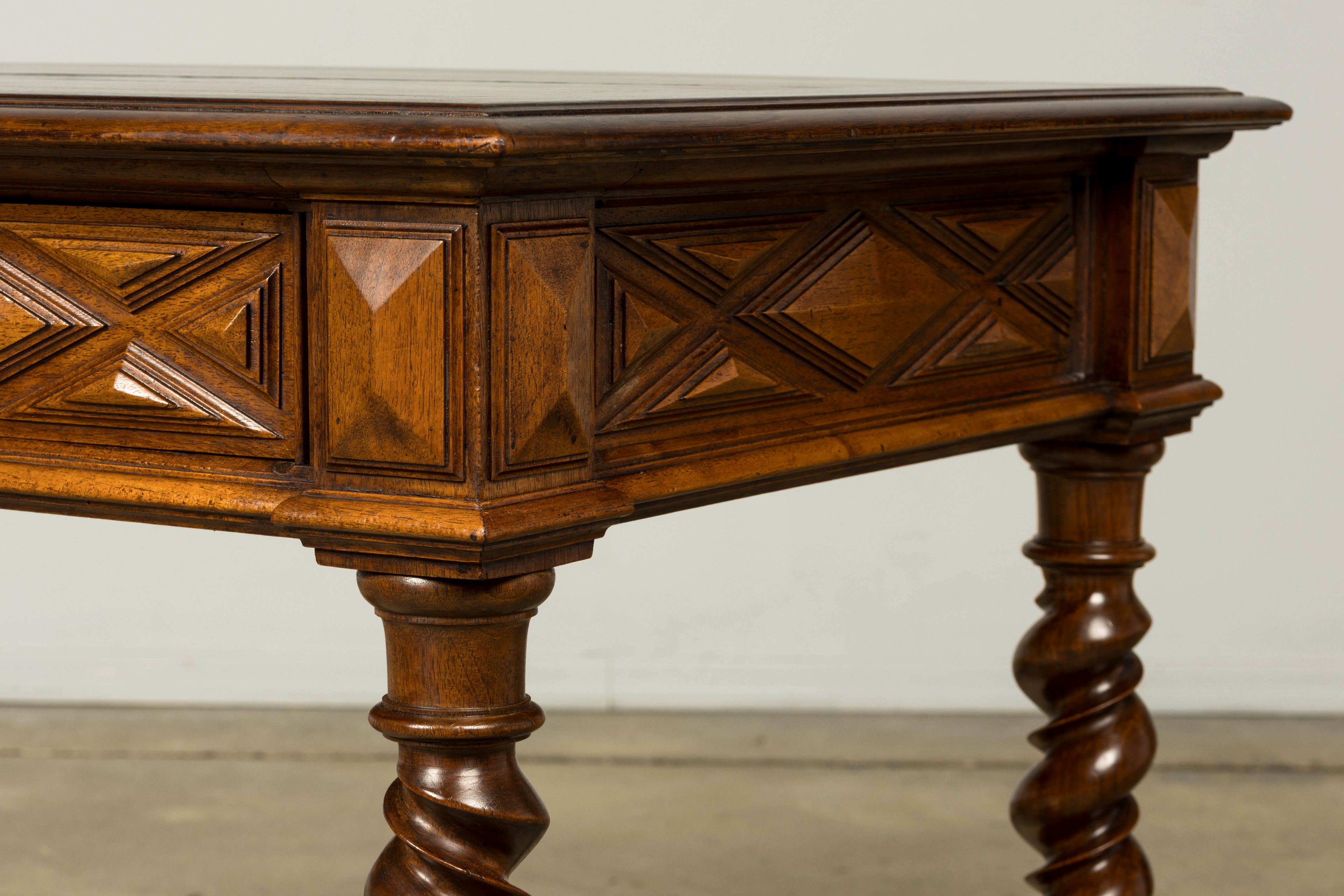 Late 19th Century French Louis XIII Style Walnut Writing Table