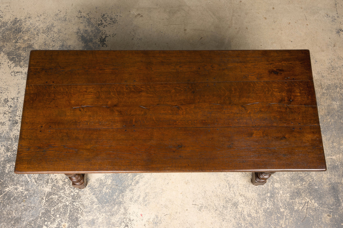 Late 19th Century French Louis XIV Style Oak Dining Table