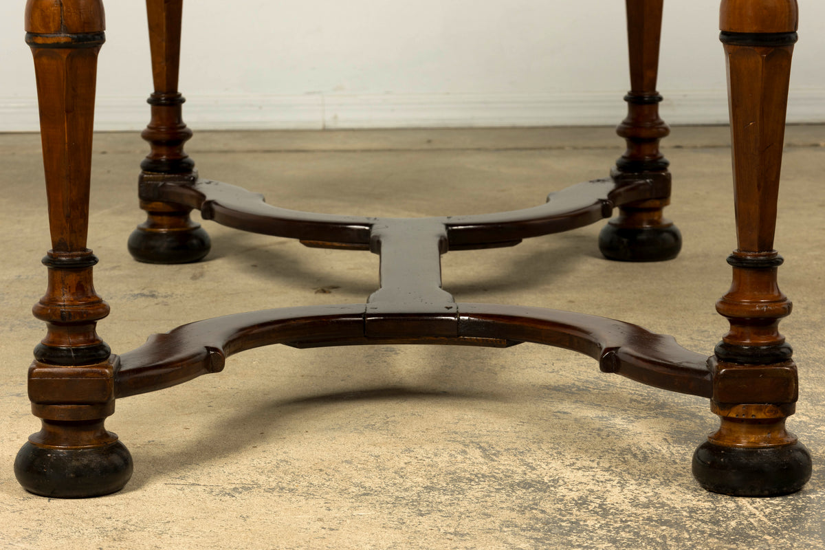 Late 19th Century French Louis XIV Style Walnut Writing Table with Three Drawers