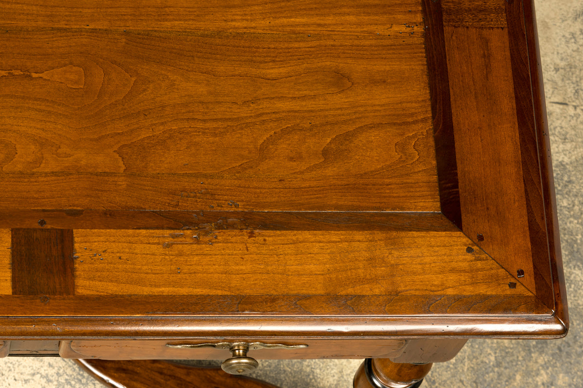 Late 19th Century French Louis XIV Style Walnut Writing Table with Three Drawers