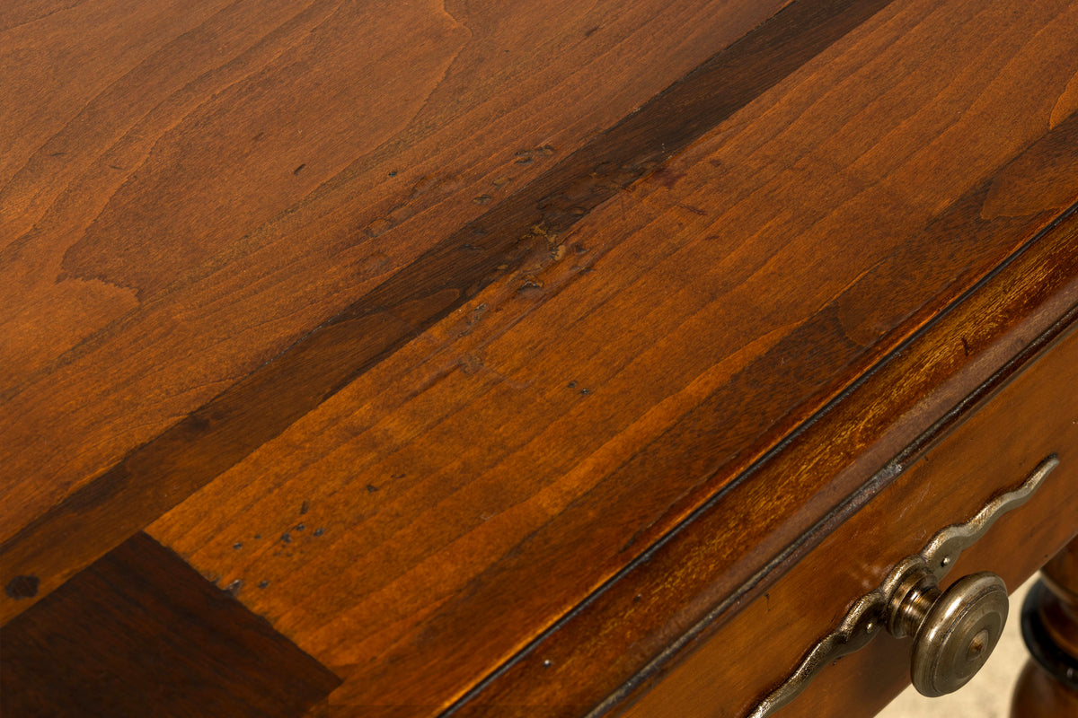 Late 19th Century French Louis XIV Style Walnut Writing Table with Three Drawers