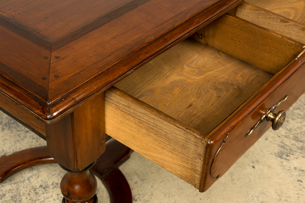 Late 19th Century French Louis XIV Style Walnut Writing Table with Three Drawers