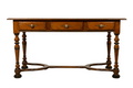 Late 19th Century French Louis XIV Style Walnut Writing Table with Three Drawers