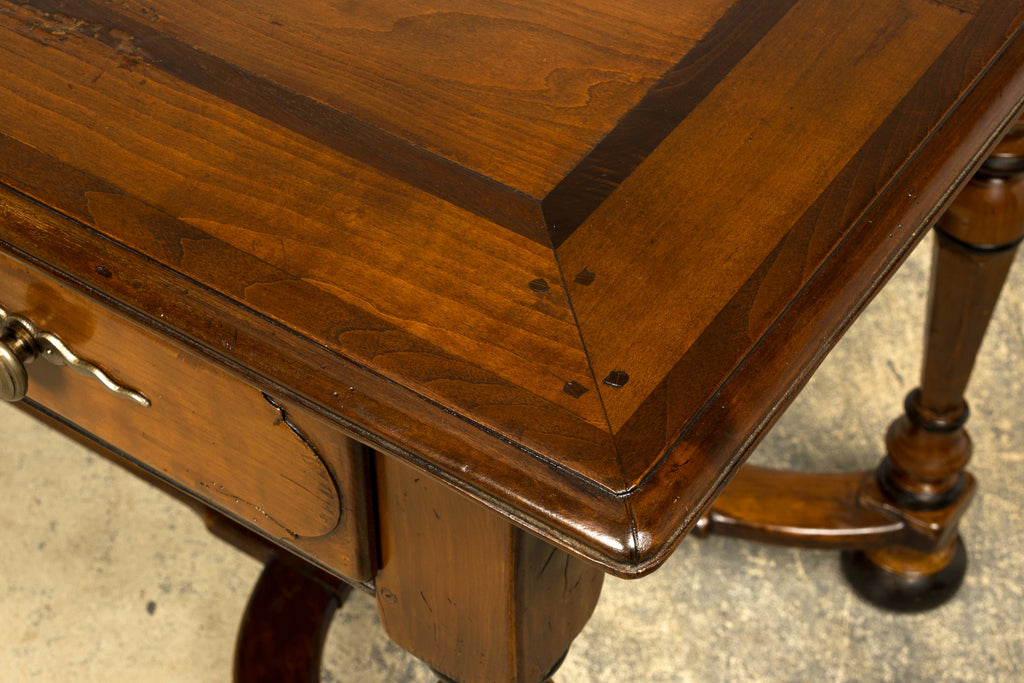 Late 19th Century French Louis XIV Style Walnut Writing Table with Three Drawers