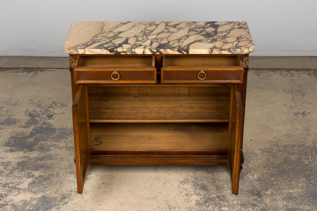 Late 19th Century French Louis XVI Oak and Marble Buffet by Haentges Freres