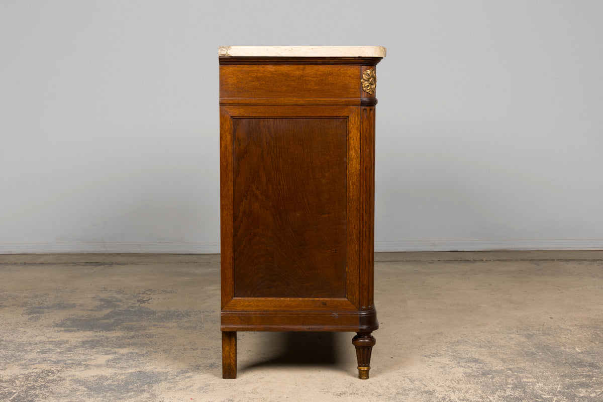 Late 19th Century French Louis XVI Oak and Marble Buffet by Haentges Freres