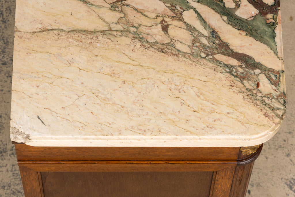 Late 19th Century French Louis XVI Oak and Marble Buffet by Haentges Freres