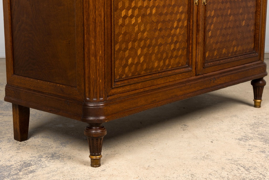 Late 19th Century French Louis XVI Oak and Marble Buffet by Haentges Freres
