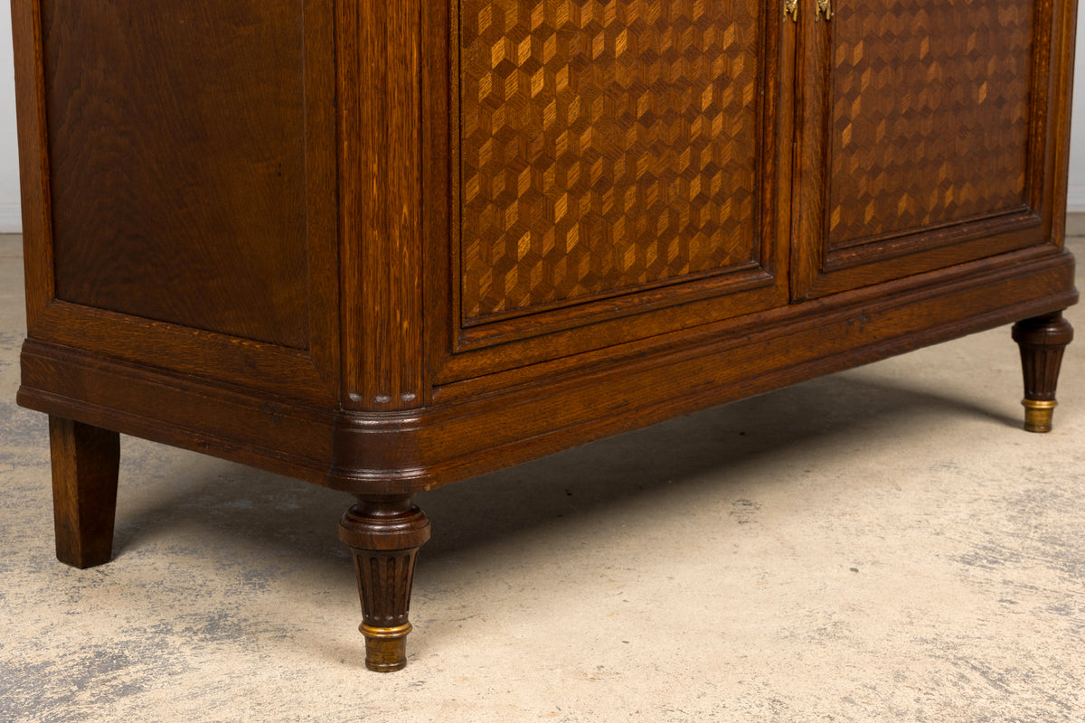 Late 19th Century French Louis XVI Oak and Marble Buffet by Haentges Freres