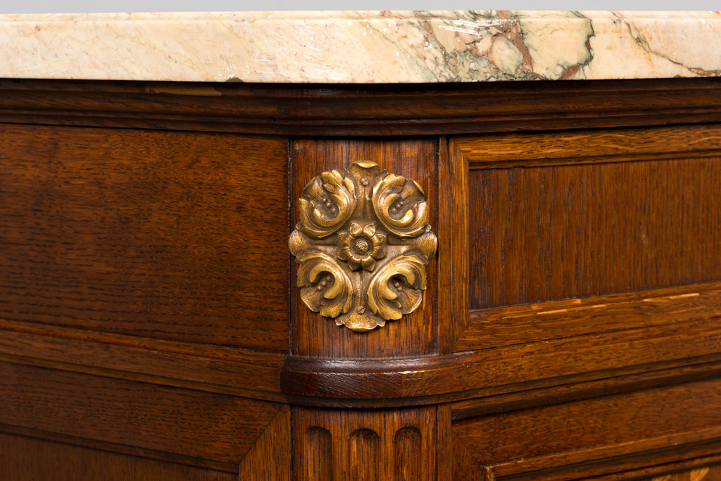 Late 19th Century French Louis XVI Oak and Marble Buffet by Haentges Freres