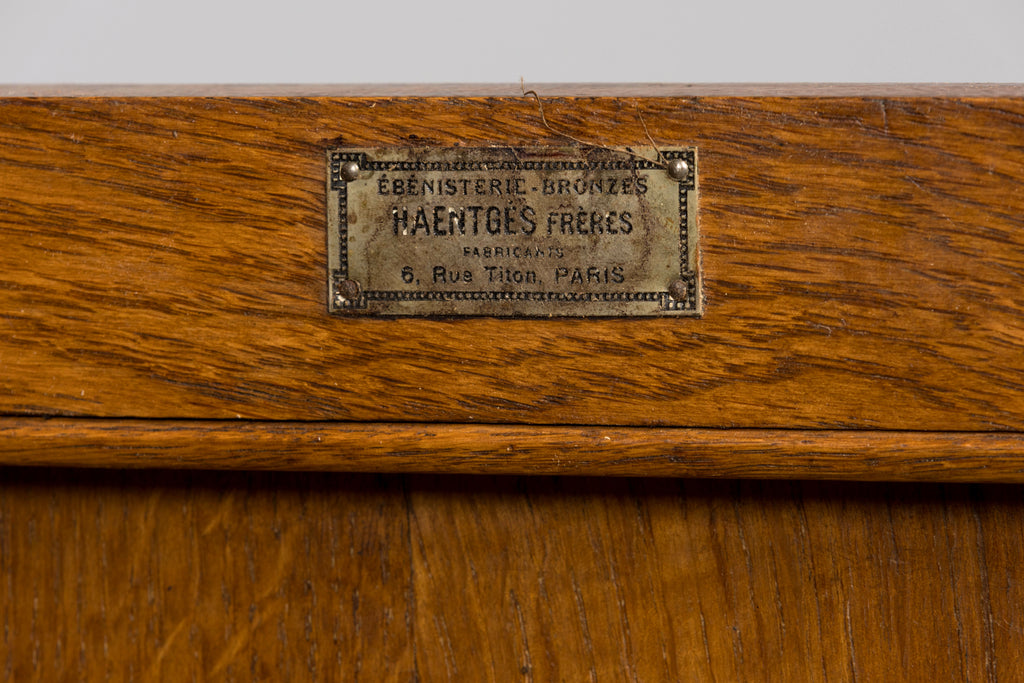 Late 19th Century French Louis XVI Oak and Marble Buffet by Haentges Freres