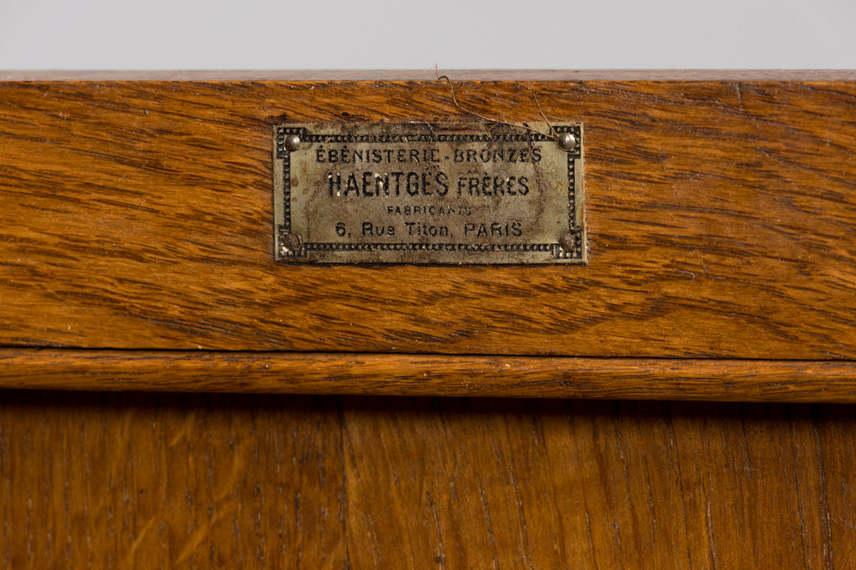 Late 19th Century French Louis XVI Oak and Marble Buffet by Haentges Freres