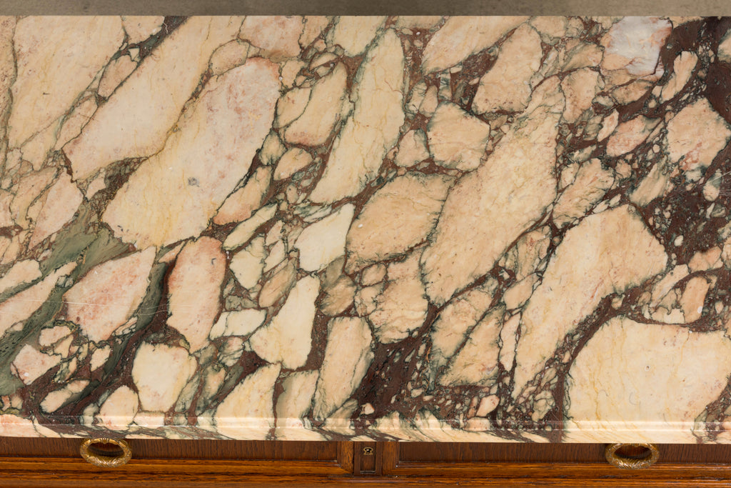Late 19th Century French Louis XVI Oak and Marble Buffet by Haentges Freres