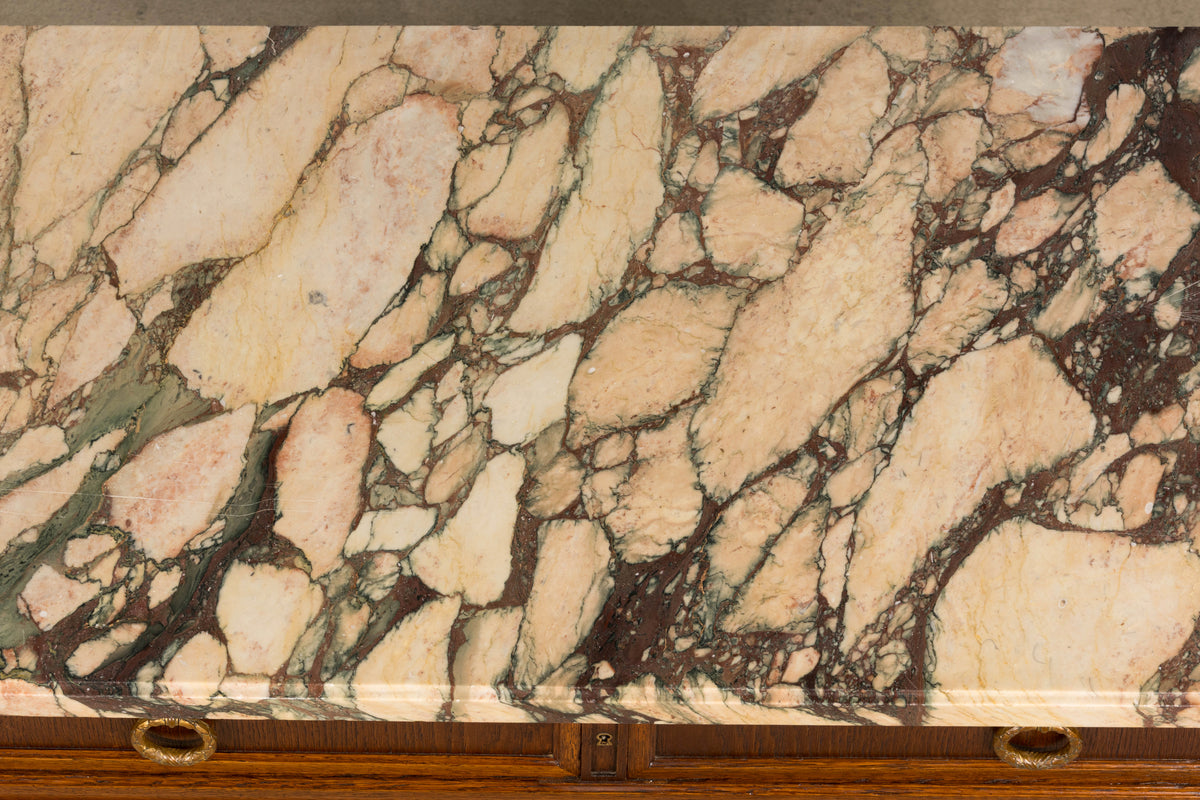 Late 19th Century French Louis XVI Oak and Marble Buffet by Haentges Freres