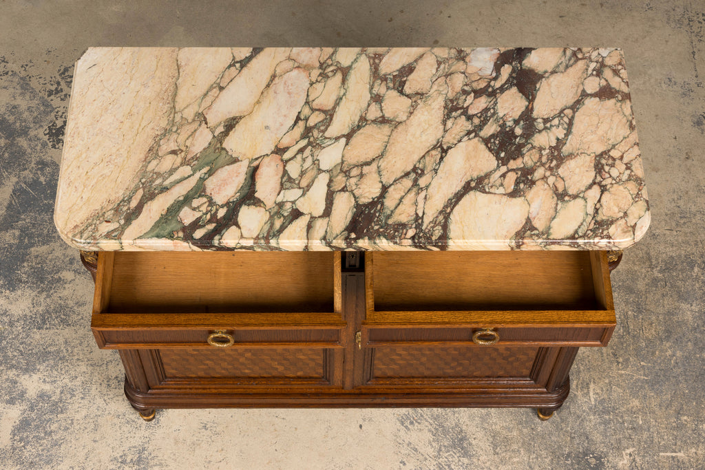Late 19th Century French Louis XVI Oak and Marble Buffet by Haentges Freres