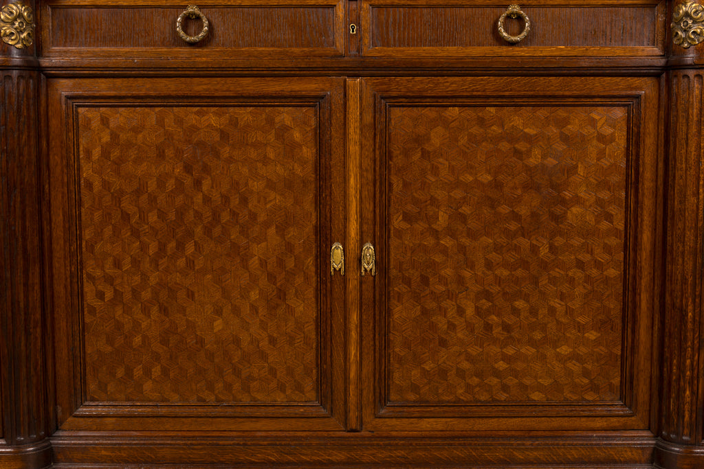 Late 19th Century French Louis XVI Oak & Marble Sideboard by Haentges Freres