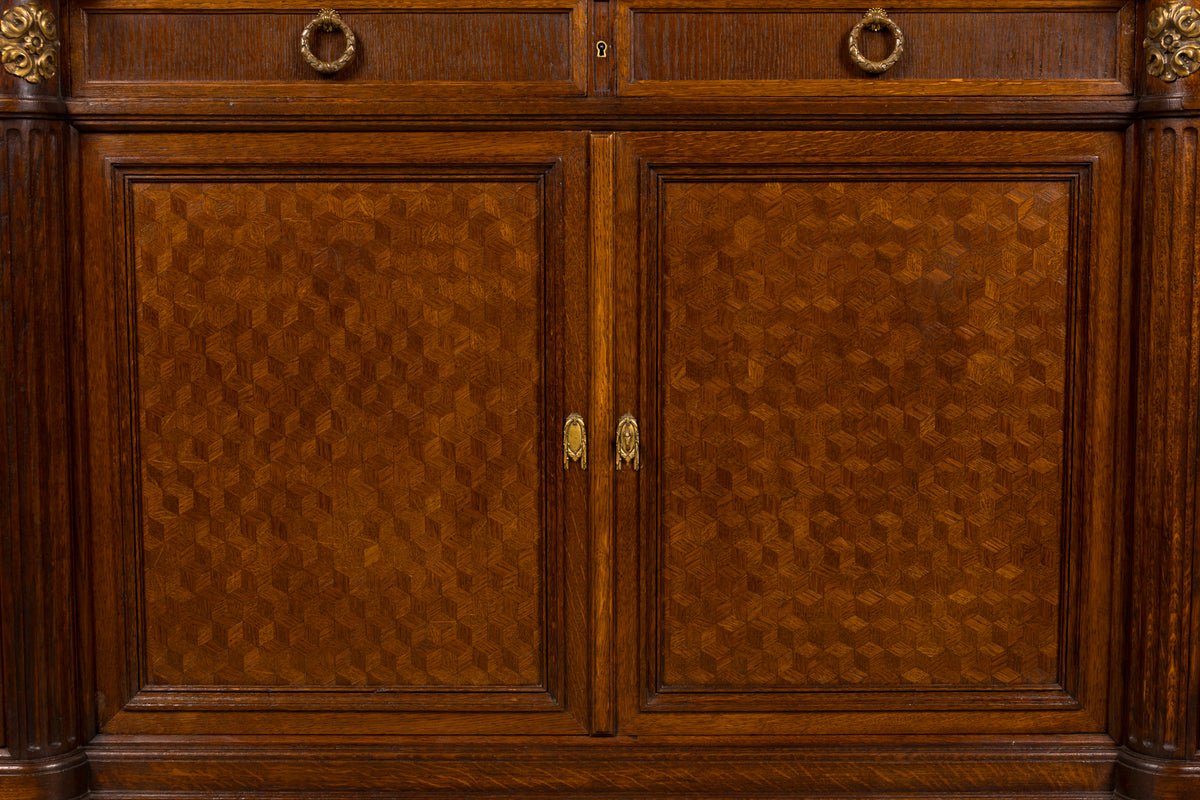 Late 19th Century French Louis XVI Oak & Marble Sideboard by Haentges Freres