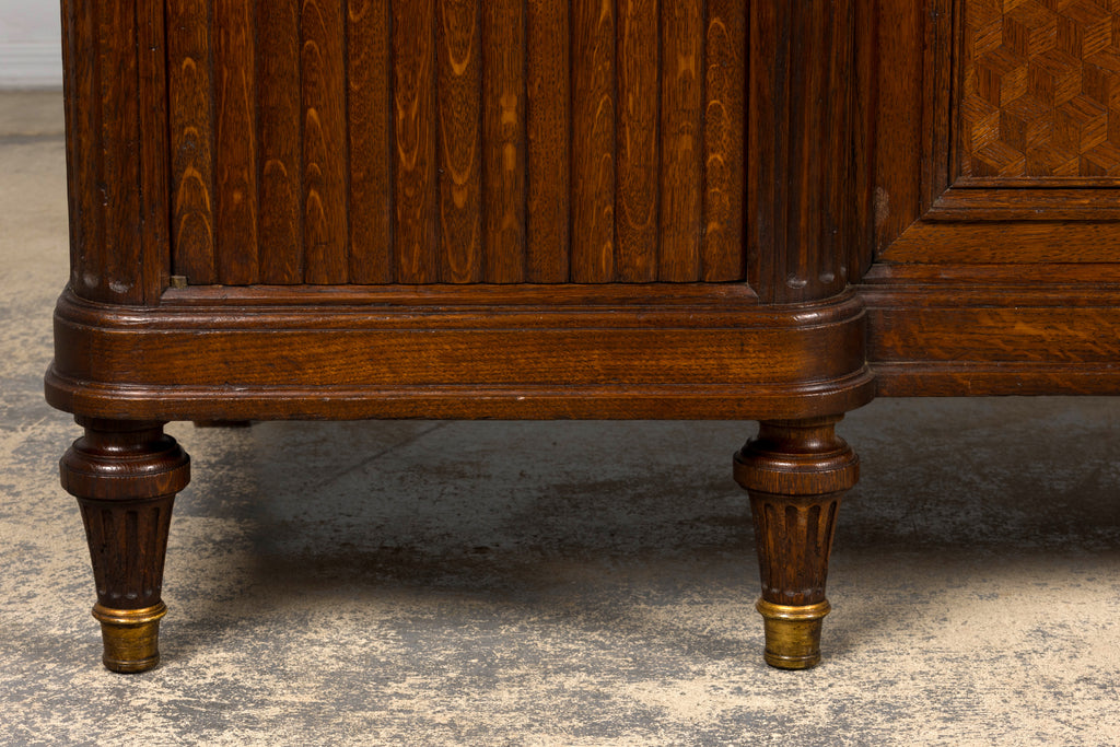 Late 19th Century French Louis XVI Oak & Marble Sideboard by Haentges Freres