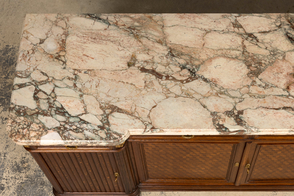 Late 19th Century French Louis XVI Oak & Marble Sideboard by Haentges Freres
