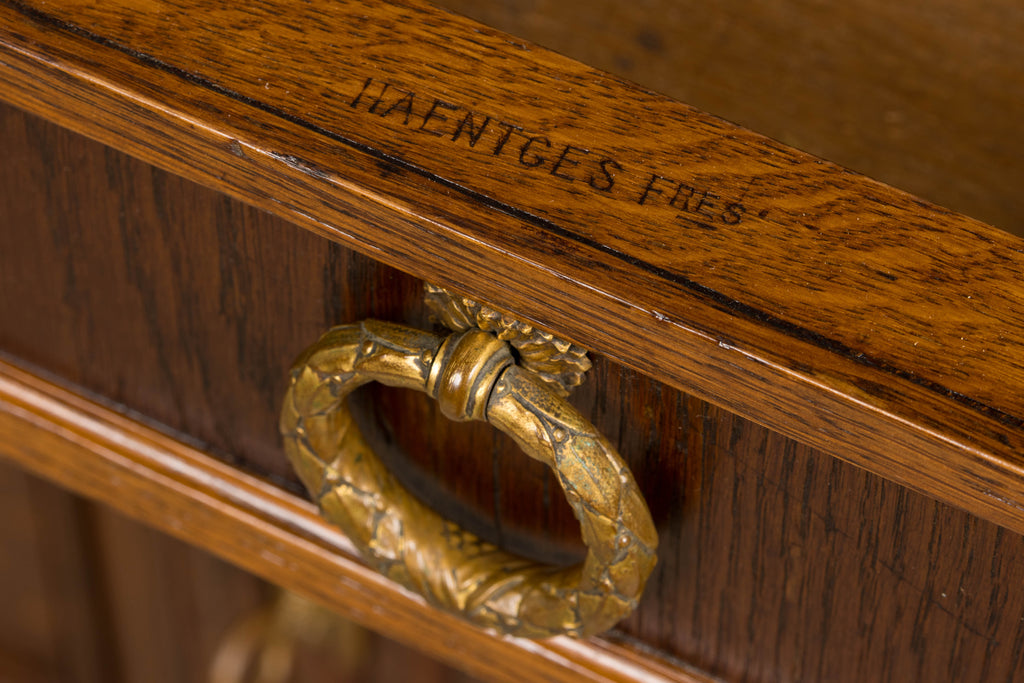 Late 19th Century French Louis XVI Oak & Marble Sideboard by Haentges Freres
