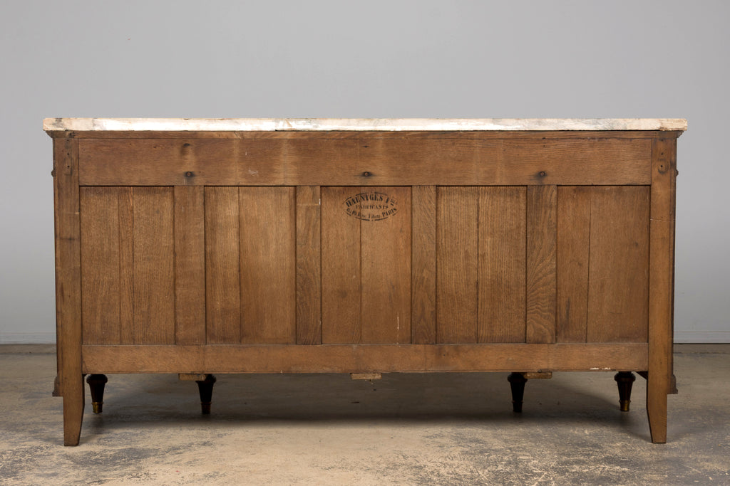 Late 19th Century French Louis XVI Oak & Marble Sideboard by Haentges Freres