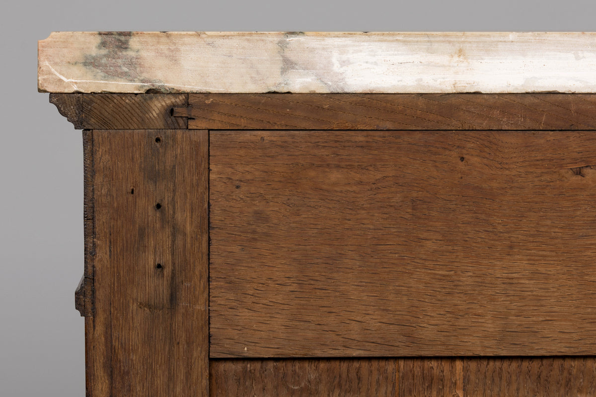 Late 19th Century French Louis XVI Oak & Marble Sideboard by Haentges Freres