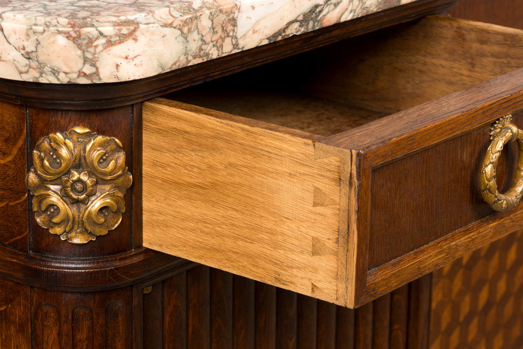 Late 19th Century French Louis XVI Oak & Marble Sideboard by Haentges Freres