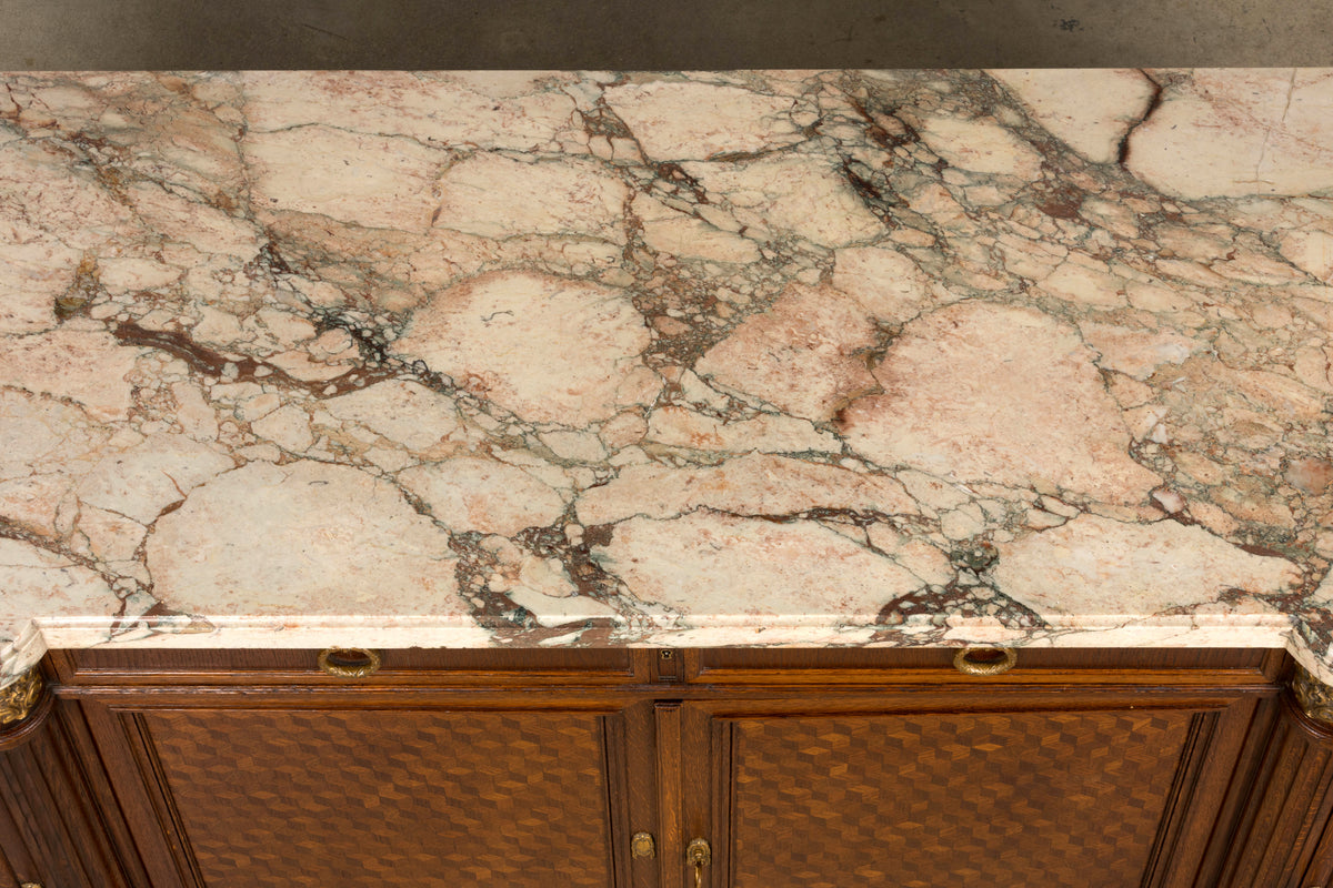 Late 19th Century French Louis XVI Oak & Marble Sideboard by Haentges Freres