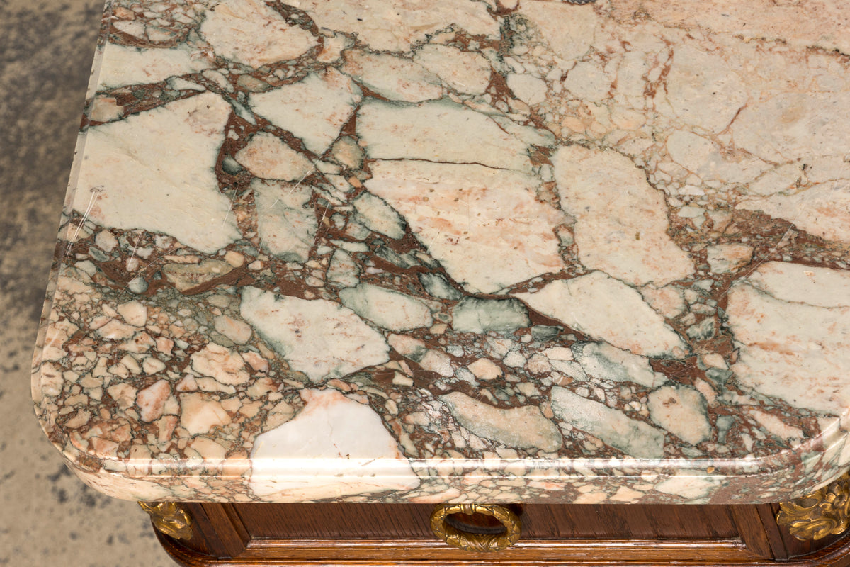 Late 19th Century French Louis XVI Oak & Marble Sideboard by Haentges Freres
