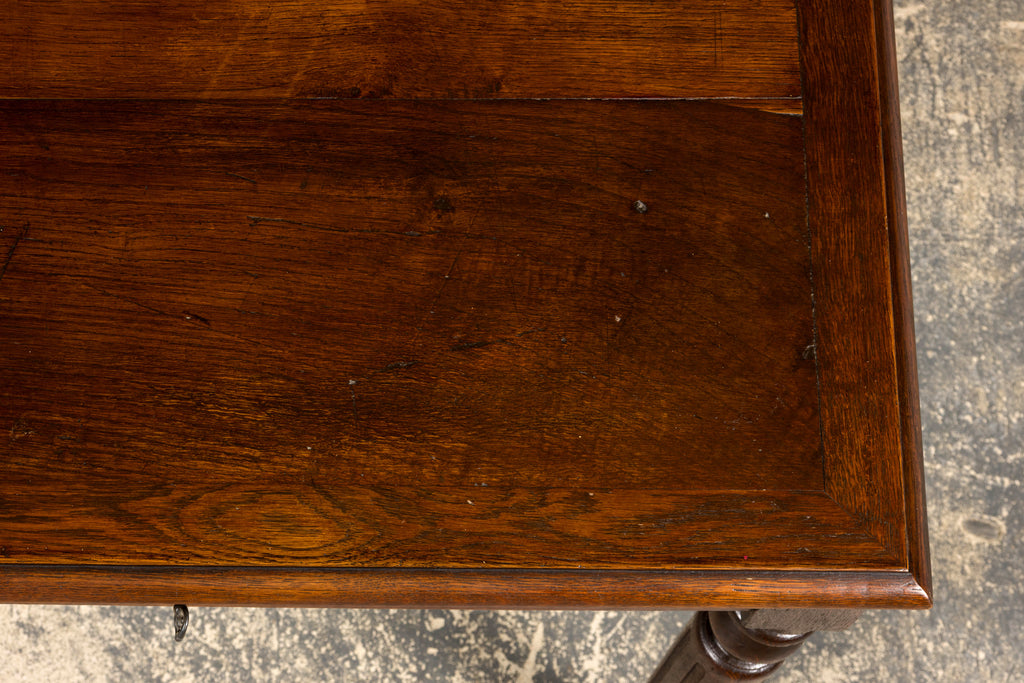 Late 19th Century French Louis XVI Style Oak Writing Table with Two Drawers