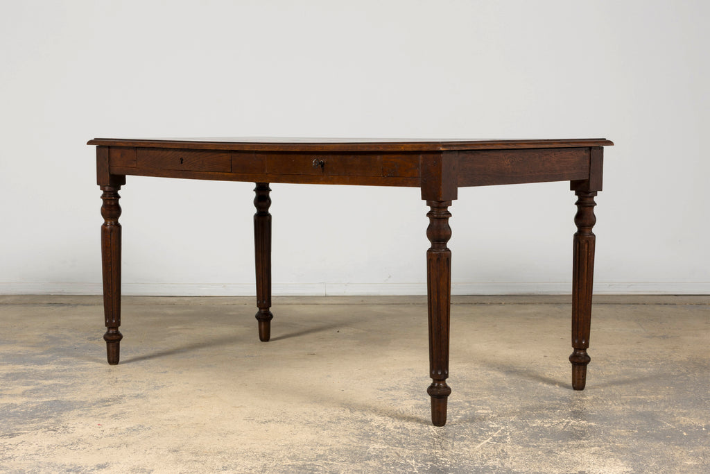 Late 19th Century French Louis XVI Style Oak Writing Table with Two Drawers
