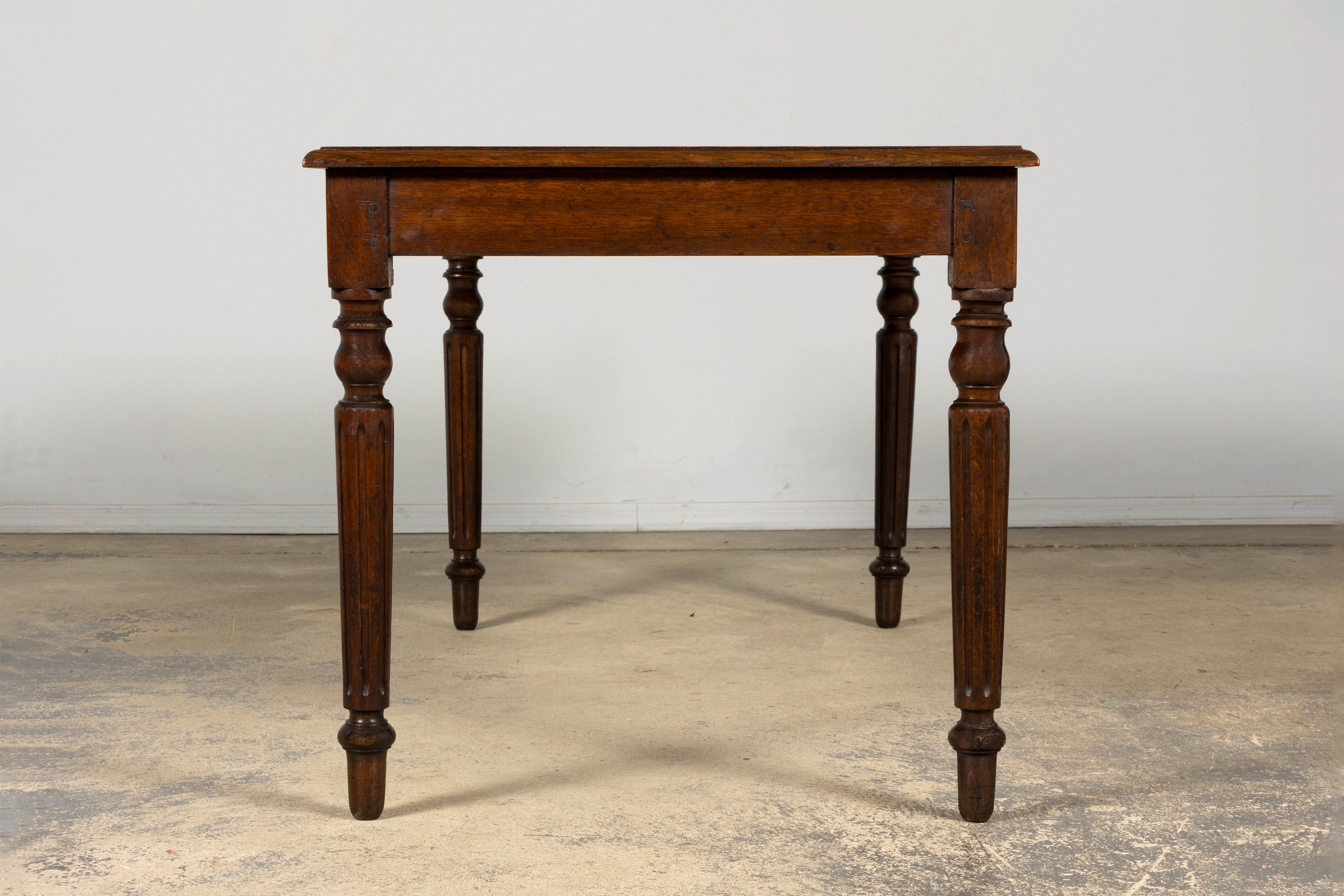 Late 19th Century French Louis XVI Style Oak Writing Table with Two Drawers