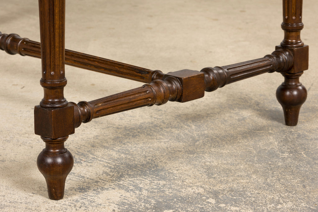 Late 19th Century French Louis XVI Style Walnut Writing Table with Side Drawers