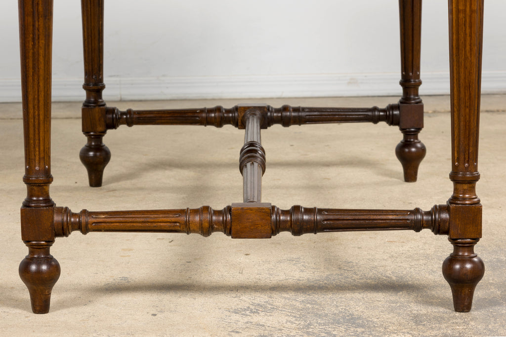 Late 19th Century French Louis XVI Style Walnut Writing Table with Side Drawers