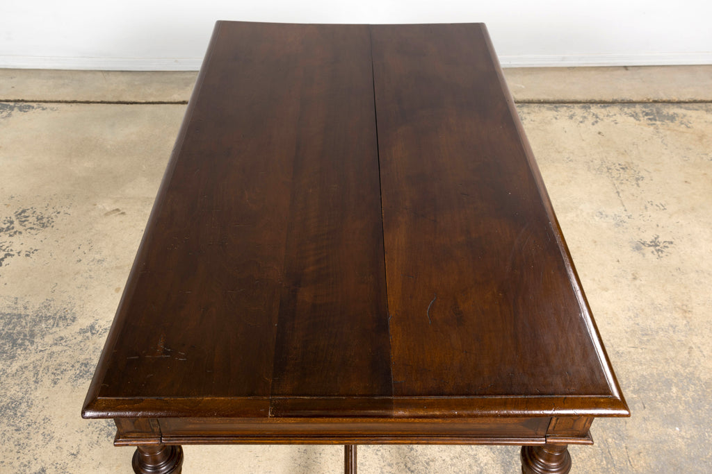 Late 19th Century French Louis XVI Style Walnut Writing Table with Side Drawers