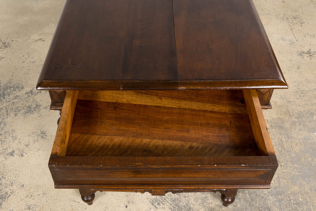 Late 19th Century French Louis XVI Style Walnut Writing Table with Side Drawers