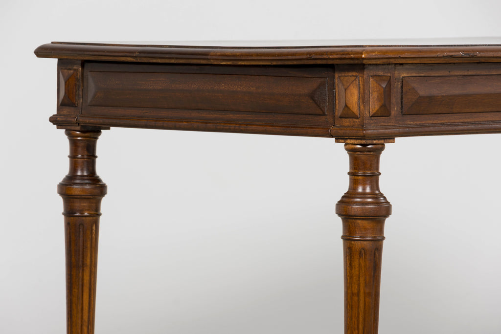 Late 19th Century French Louis XVI Style Walnut Writing Table with Side Drawers