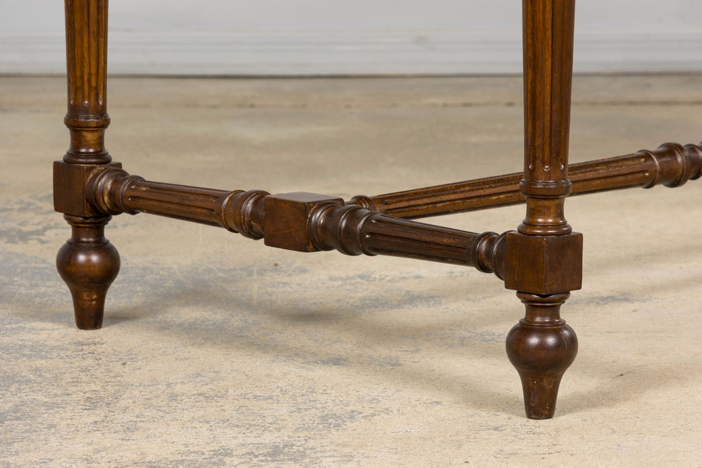 Late 19th Century French Louis XVI Style Walnut Writing Table with Side Drawers
