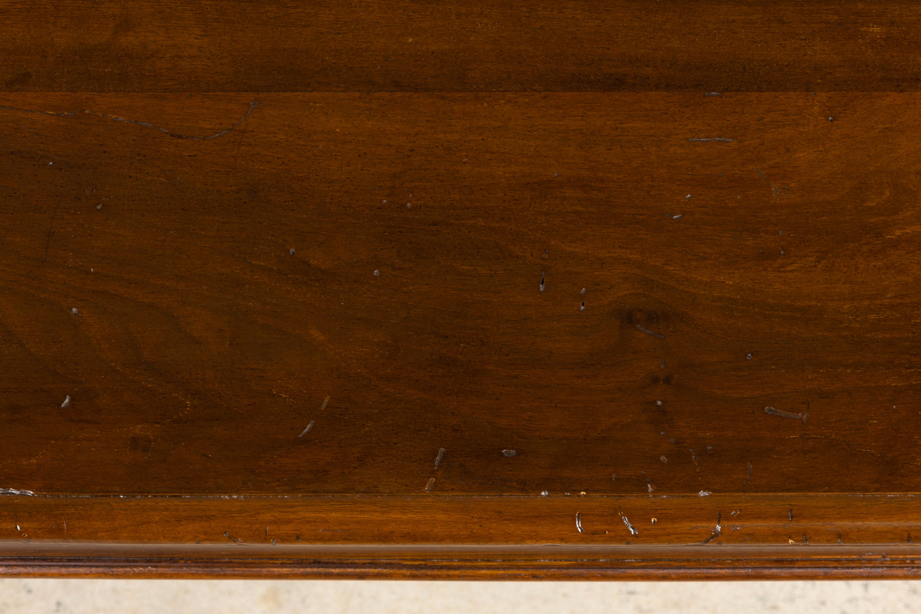 Late 19th Century French Louis XVI Style Walnut Writing Table with Side Drawers